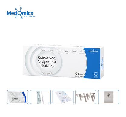Medomics 5-in-1 Rapid Antigen Self-Test Kit – COVID-19, Flu A/B, RSV & Adenovirus