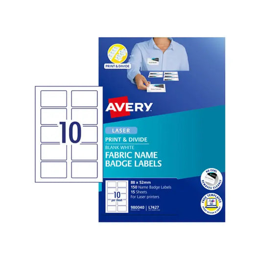Avery L7427 Name Badge Labels – 10 Per Sheet (Pack of 15) | Professional & Customizable