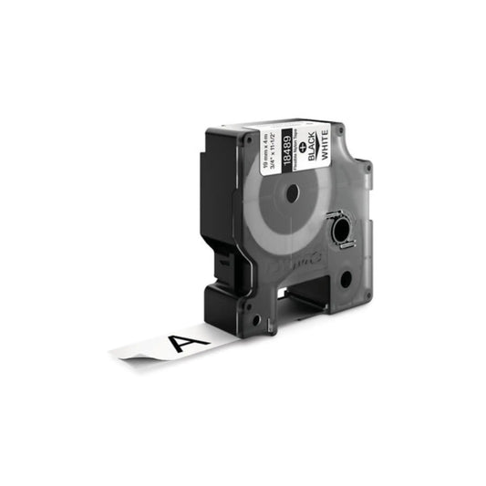 DYMO Rhino Nylon Label Tape – 19mm x 3.5m (Black on White) – Durable & Flexible Industrial Labeling