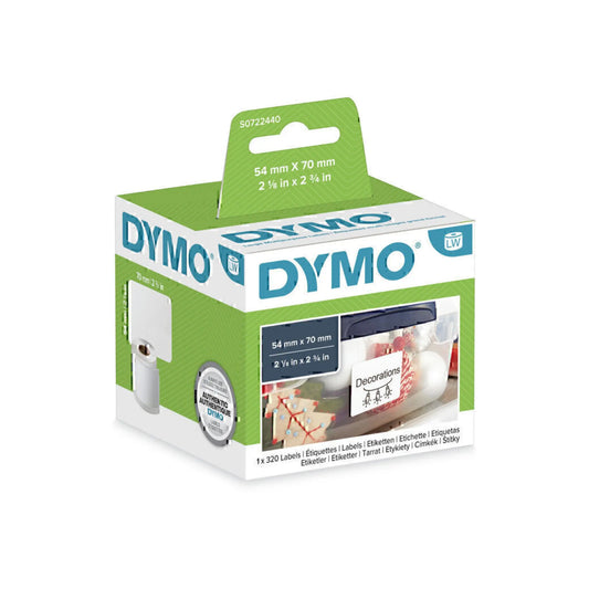 DYMO LW Multipurpose Labels – 54mm x 70mm – Versatile & Smudge-Free