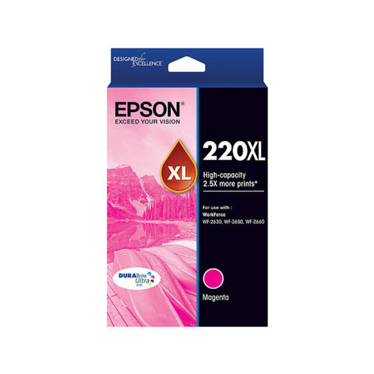 Epson E220MXL Ink Cartridge – High-Yield, Vivid Magenta & Reliable Performance
