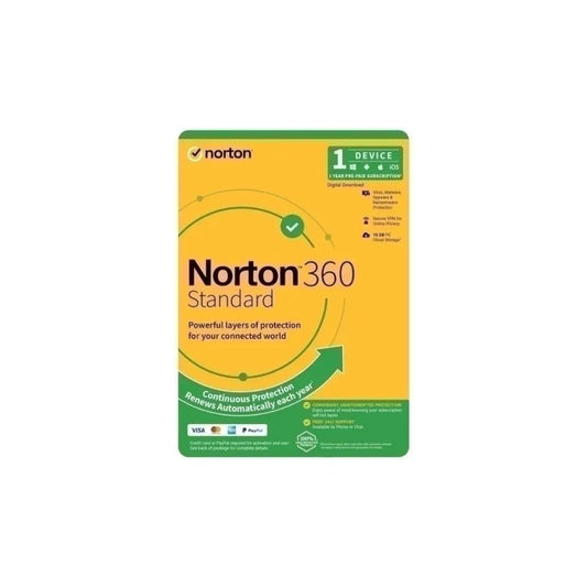 Norton 360 Standard – 1 Device, 1 Year (NORT360STAN1U1DKEY) – Advanced Security & Privacy Protection