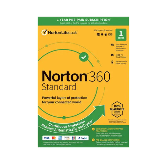 Norton 360 Standard – 1 Device, 1 Year (NORT360STANDARD1U1D) – Essential Cybersecurity & Privacy Protection