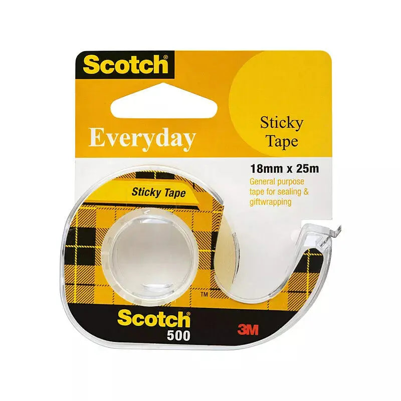 Scotch 502 Stick Tape – 18mm x 25m (Pack of 12) | Strong & Reliable Adhesion
