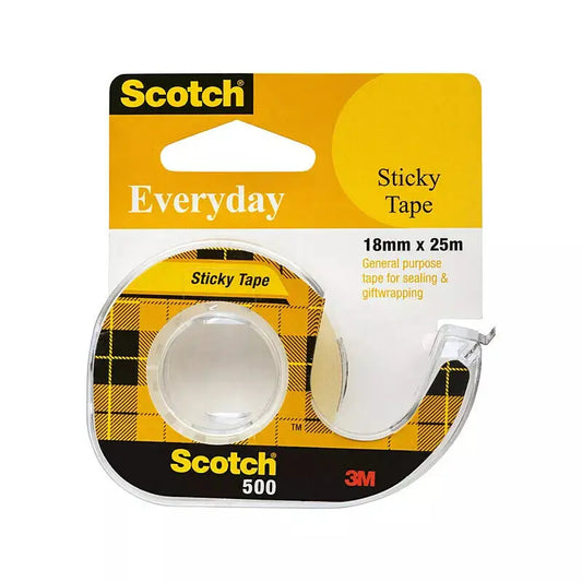 Scotch 502 Stick Tape – 18mm x 25m (Pack of 12) | Strong & Reliable Adhesion
